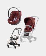 Carucior 2 in 1 Parte Sport Carucior MIOS Rosenrot Red | dark red + Cadru Carucior pentru Copii Mios Rosegold + Scoica Auto CLOUD T I-SIZE Rosenrot Red | dark red Cybex Platinum - imagine 2