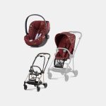 Carucior 2 in 1 Parte Sport Carucior MIOS Rosenrot Red | dark red + Cadru Carucior pentru Copii Mios Rosegold + Scoica Auto CLOUD T I-SIZE Rosenrot Red | dark red Cybex Platinum