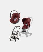 Carucior 2 in 1 Parte Sport Carucior MIOS Rosenrot Red | dark red + Cadru Carucior pentru Copii Mios Rosegold + Scoica Auto CLOUD T I-SIZE Rosenrot Red | dark red Cybex Platinum
