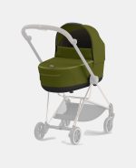 Carucior Nou Nascut Mios: Cadru Carucior pentru Copii Mios Chrome Black + Landou Mios Lux Khaki Green Cybex Platinum - imagine 9