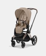 Carucior 2 in 1 Cadru Cărucior pentru Copii e-Priam Rosegold + Landou PRIAM Lux Cozy Beige + Parte Sport Carucior Priam Cozy Beige Cybex Platinum - imagine 18