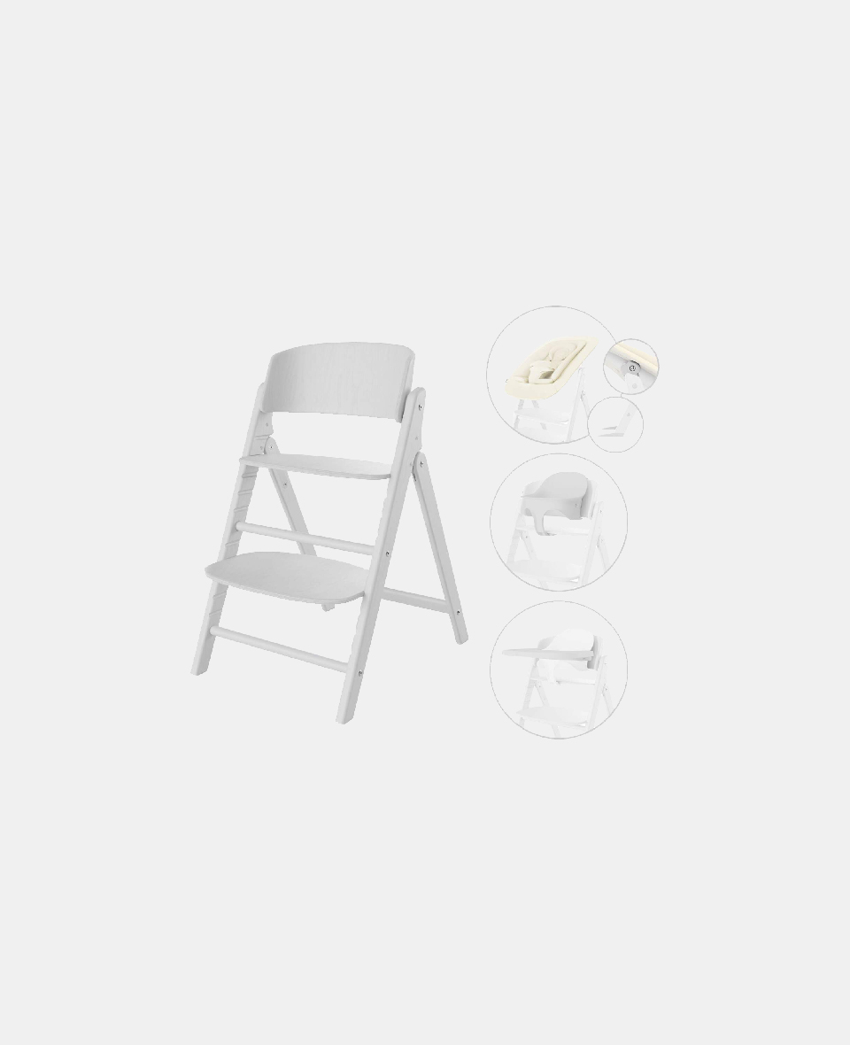 524000857.jpg Scaun de masa bebe Inalt 4 in 1 Click & Fold All White Cybex Gold - imagine 1