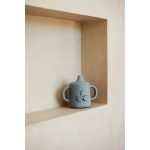 Cană cu cioc din silicon Amelio Tractor - Blue fog - Liewood - imagine 4