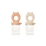 Dispozitiv de hrănire tip suzetă set 2 bucăți - Miranda Cat Tuscany rose / Apple blossom - Liewood