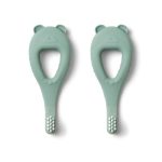 Periuțe de dinți din silicon set 2 bucăți - Janelle Bear - Peppermint - Liewood