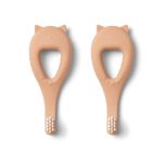 Periuțe de dinți din silicon set 2 bucăți - Janelle Cat - Tuscany rose - Liewood
