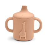 Cană cu cioc din silicon Amelio Giraffe - Tuscany rose - Liewood