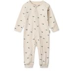 Salopetă din bumbac organic Birk - Mini whale / Sandy - Liewood