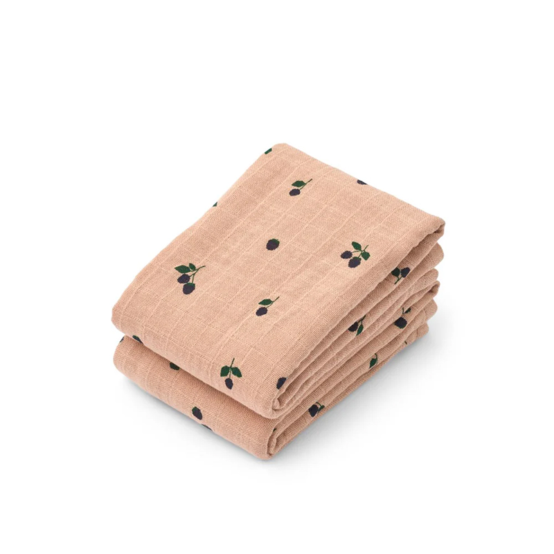 5715493490751.jpg Muselină set 2 bucăți din bumbac organic - Mini Berry / Pale tuscany - Liewood - imagine 1