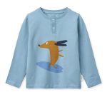 Pijama din bumbac organic Wilhelm - Dog / fun / beach blue / mix - Liewood - imagine 2