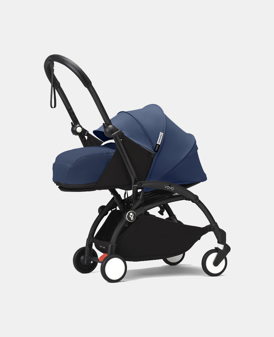 646207-2.jpg Stokke YOYO³ cu cadru negru și pachet Nou-Născuți 0+ Air France Blue - imagine 1