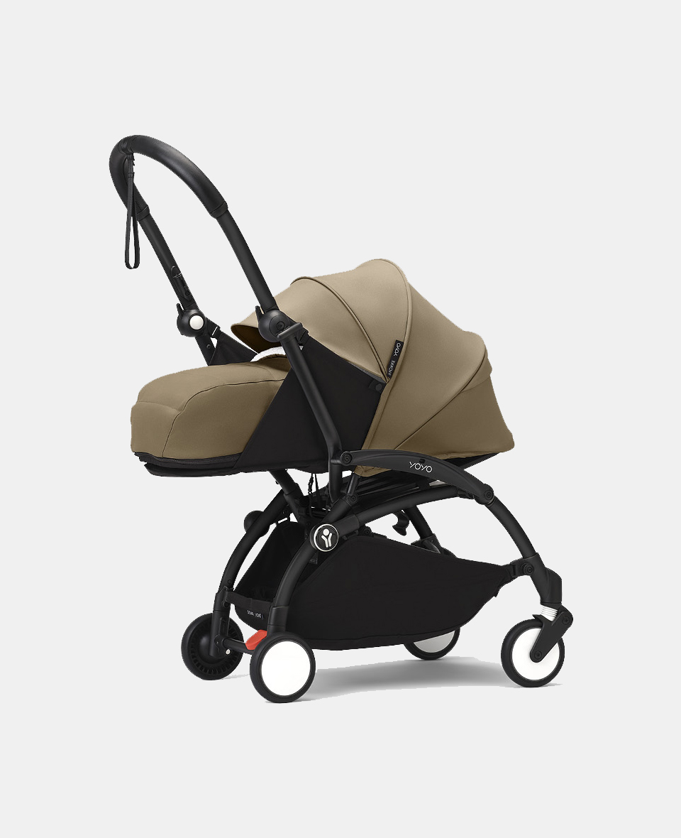 646208-2.jpg Stokke YOYO³ cu cadru negru și pachet Nou-Născuți 0+ Toffee - imagine 1