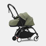 Stokke YOYO³ cu cadru negru și pachet Nou-Născuți 0+ Olive