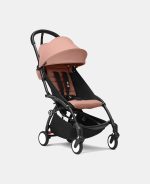 Stokke YOYO³ cu cadru negru și pachet 6+ Ginger
