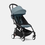 Stokke YOYO³ cu cadru negru și pachet 6+ Aqua