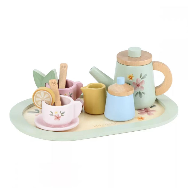 8713291225077.jpg Set de ceai din lemn FSC pentru jocul de rol - Little Dutch - imagine 1