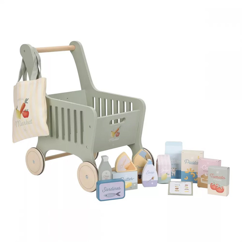 8713291225091.jpg Coș de cumpărături din lemn cu accesorii - Little Dutch - imagine 1