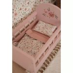 Pătuț din lemn FSC cu lenjerie pentru păpuși - Roz - Little Dutch - imagine 2
