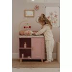 Măsuță de schimbat scutecele cu accesorii pentru păpuși - Roz - Little Dutch - imagine 2
