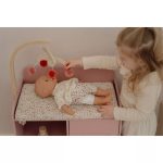 Măsuță de schimbat scutecele cu accesorii pentru păpuși - Roz - Little Dutch - imagine 6