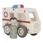 Mașinuță din lemn FSC - Ambulanță - Little Dutch - imagine 5