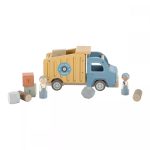 Mașinuță din lemn FSC cu accesorii - Mașină de gunoi - Little Dutch - imagine 4