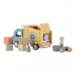 Mașinuță din lemn FSC cu accesorii - Mașină de gunoi - Little Dutch - imagine 5