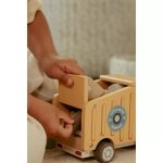 Mașinuță din lemn FSC cu accesorii - Mașină de gunoi - Little Dutch - imagine 8