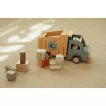 Mașinuță din lemn FSC cu accesorii - Mașină de gunoi - Little Dutch - imagine 9