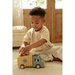Mașinuță din lemn FSC cu accesorii - Mașină de gunoi - Little Dutch - imagine 10