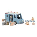 Mașină de poliție din lemn FSC cu accesorii și polițist - Little Dutch