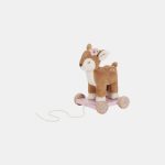Jucărie din pluș cu roți și șnur pentru tras - Căprioară - Fairy Garden - Little Dutch