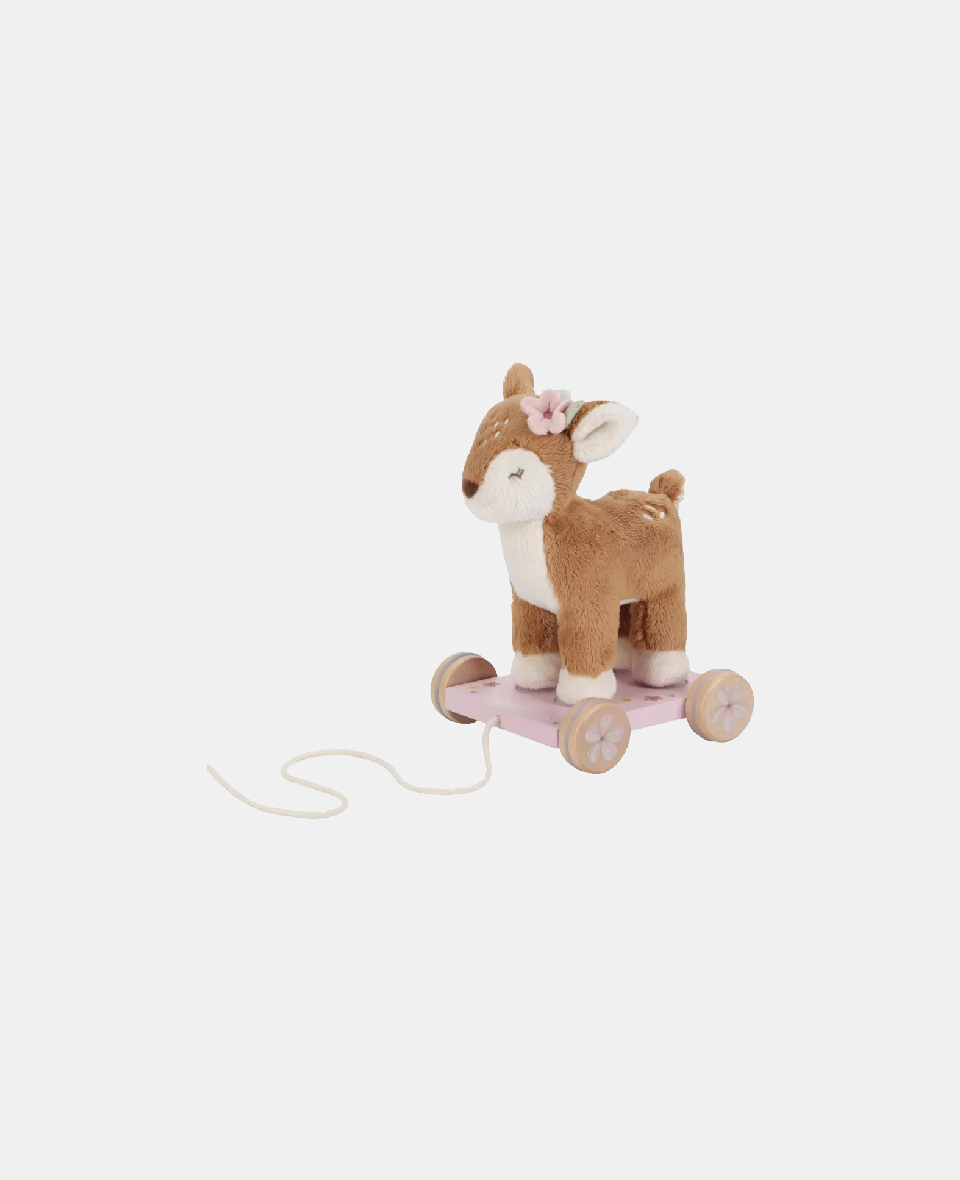 8713291890206.jpg Jucărie din pluș cu roți și șnur pentru tras - Căprioară - Fairy Garden - Little Dutch - imagine 1