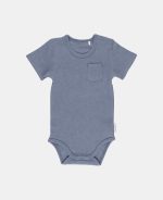 Body cu mânecă scurtă pentru bebeluși Blue Melange Little Dutch - imagine 2