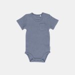 Body cu mânecă scurtă pentru bebeluși Blue Melange Little Dutch