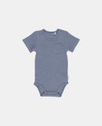 Body cu mânecă scurtă pentru bebeluși Blue Melange Little Dutch