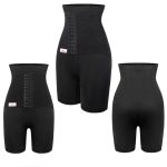 Colanti scurti modelatori cu centura abdominala postnatala integrata, Wondermom Negri