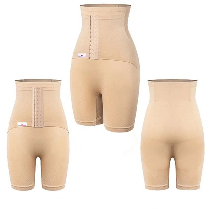 8720299166851.jpg Colanti scurti modelatori cu centura abdominala postnatala integrata, Wondermom Bej - imagine 1
