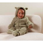 Combinezon din material teddy - Soft Green - Little Dutch - imagine 3