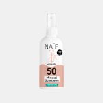 Spray cu protecție solară minerală SPF 50 FĂRĂ parfum - Bebeluși și copii - 100 ml – Naïf