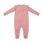 Salopetă cu mânecă lungă din bumbac organic - Roze - Fairy Garden - imagine 2