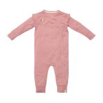 Salopetă cu mânecă lungă din bumbac organic - Roze - Fairy Garden