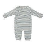Salopetă din bumbac organic - Blue Stripe - Forest friends - Little Dutch