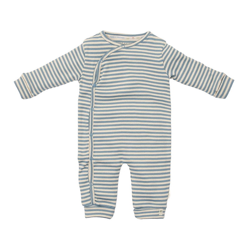 8721122572481.jpg Salopetă din bumbac organic - Blue Stripe - Forest friends - Little Dutch - imagine 1