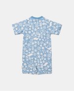 Costum de baie cu mânecă scurtă cu protecție UV 50+ - Sea Life Ocean Blue - Little Dutch - imagine 3