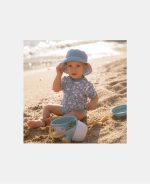 Costum de baie cu mânecă scurtă cu protecție UV 50+ - Sea Life Ocean Blue - Little Dutch - imagine 4