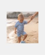Costum de baie cu mânecă scurtă cu protecție UV 50+ - Sea Life Ocean Blue - Little Dutch - imagine 10