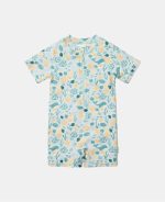 Costum de baie cu mânecă scurtă cu protecție UV 50+ - Seashells Multi-colour - Little Dutch - imagine 2