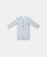 Costum de baie cu mânecă lungă cu protecție UV 50+ - Sunny Flowers Blue - Little Dutch - imagine 2