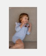 Costum de baie cu mânecă lungă cu protecție UV 50+ - Sunny Flowers Blue - Little Dutch - imagine 6